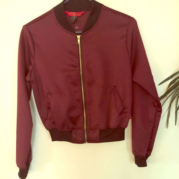 Maroon Cropped Jacket - Picture 1 of 3